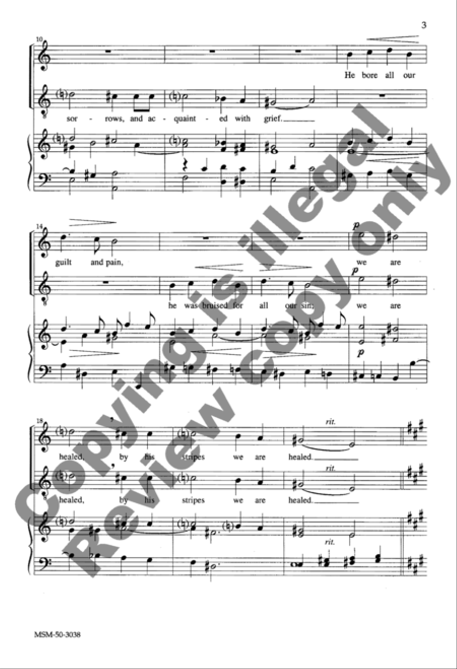 He Was Despised 4-Part scores gallery preview page 9