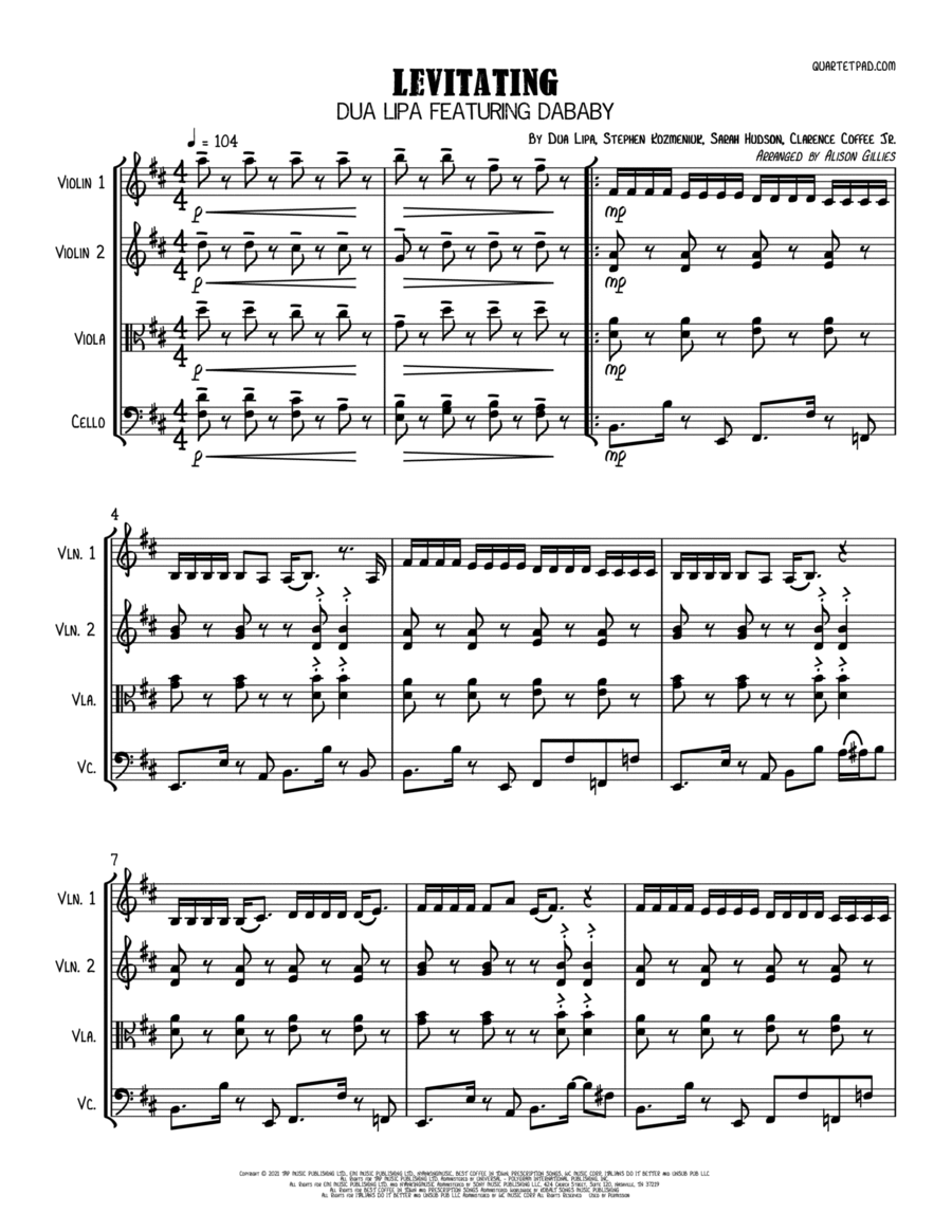 Levitating String Trio scores gallery preview page 1