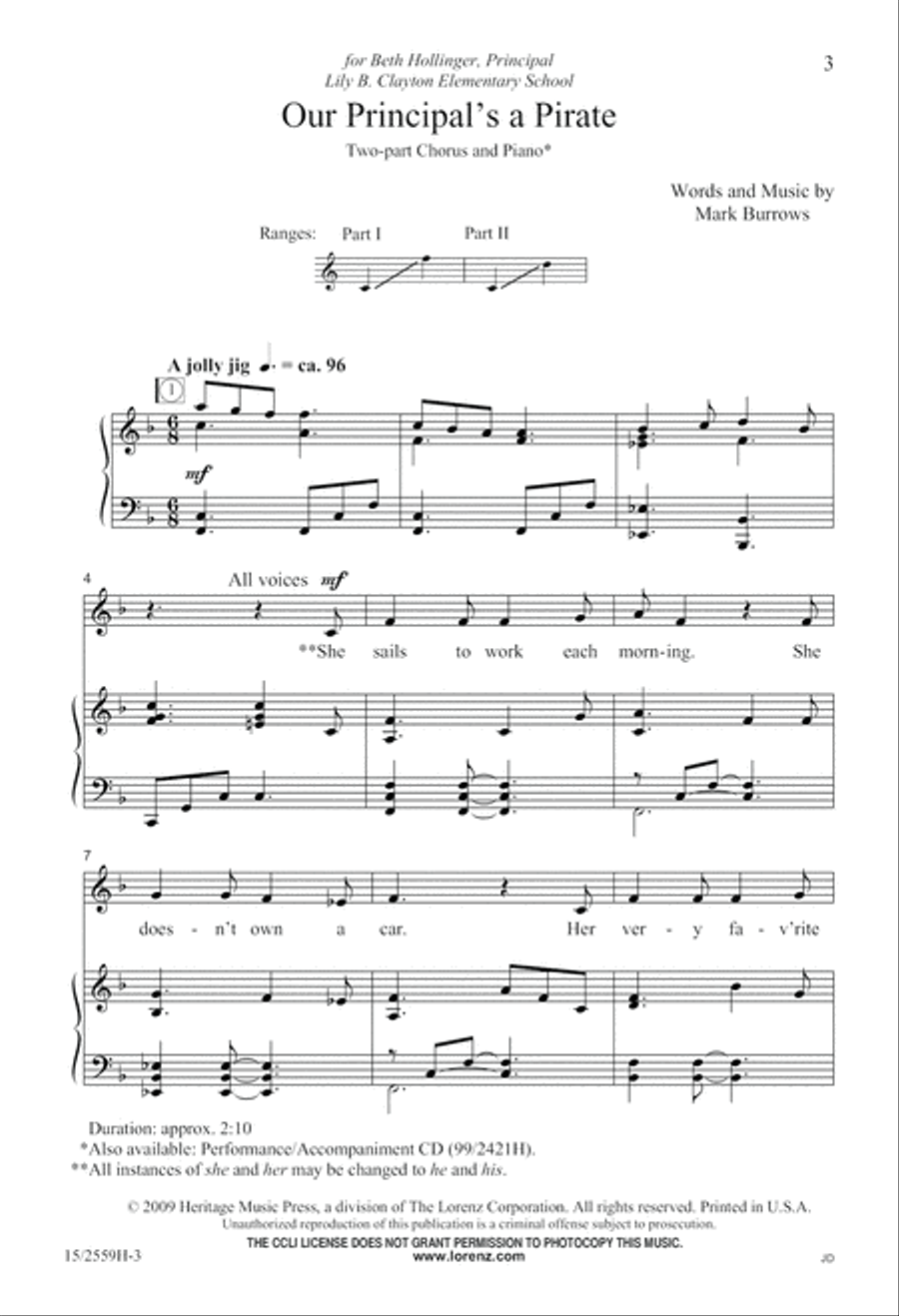 Our Principal's a Pirate 2-Part scores gallery preview page 4