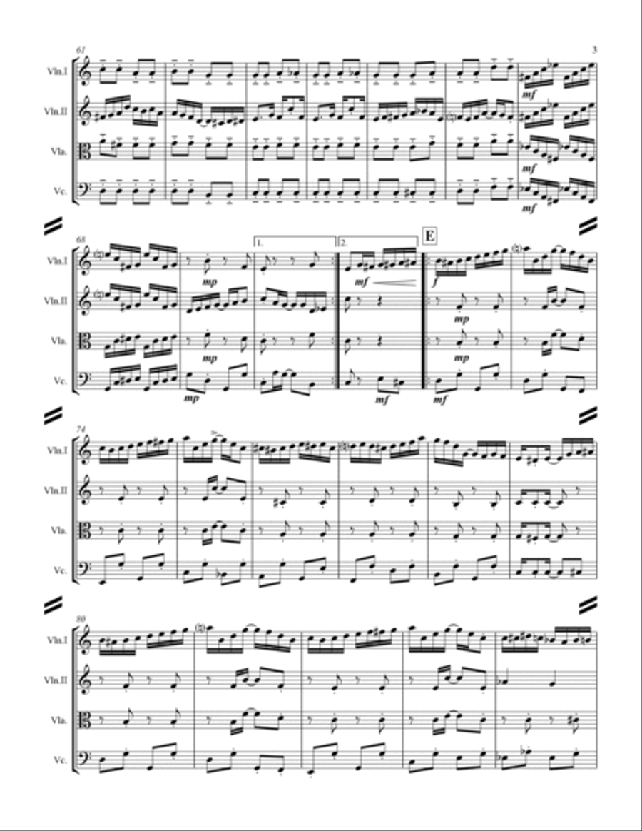 Joplin - “Paragon Rag” (for String Quartet) String Quartet scores gallery preview page 4