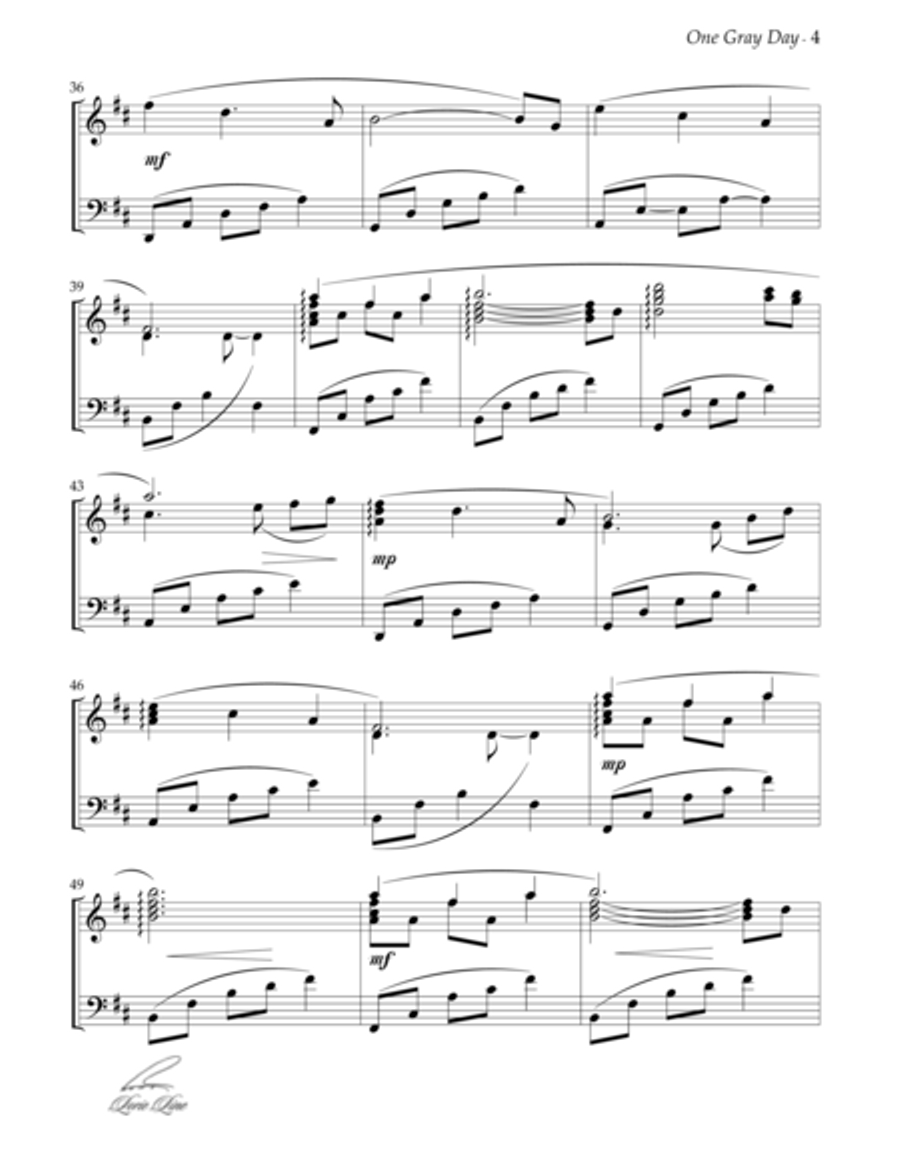 One Gray Day Piano Solo scores gallery preview page 4