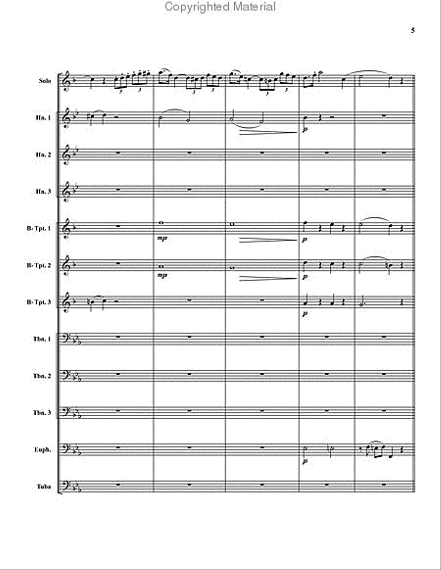 Concerto for Trumpet Brass Ensemble scores gallery preview page 6