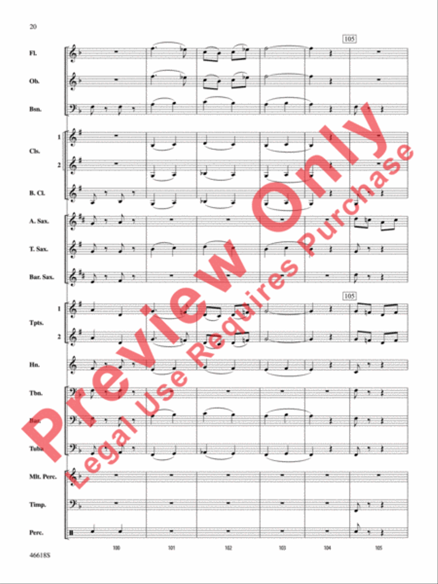 A Ralph Vaughan Williams Portrait Concert Band scores gallery preview page 21