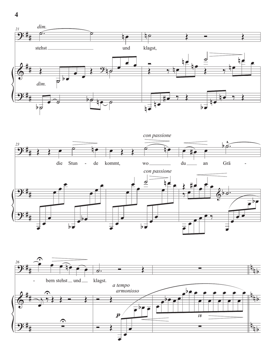 LISZT: O lieb so lang du lieben kannst, S. 298 (transposed to D major, bass clef) Piano, Vocal scores gallery preview page 5