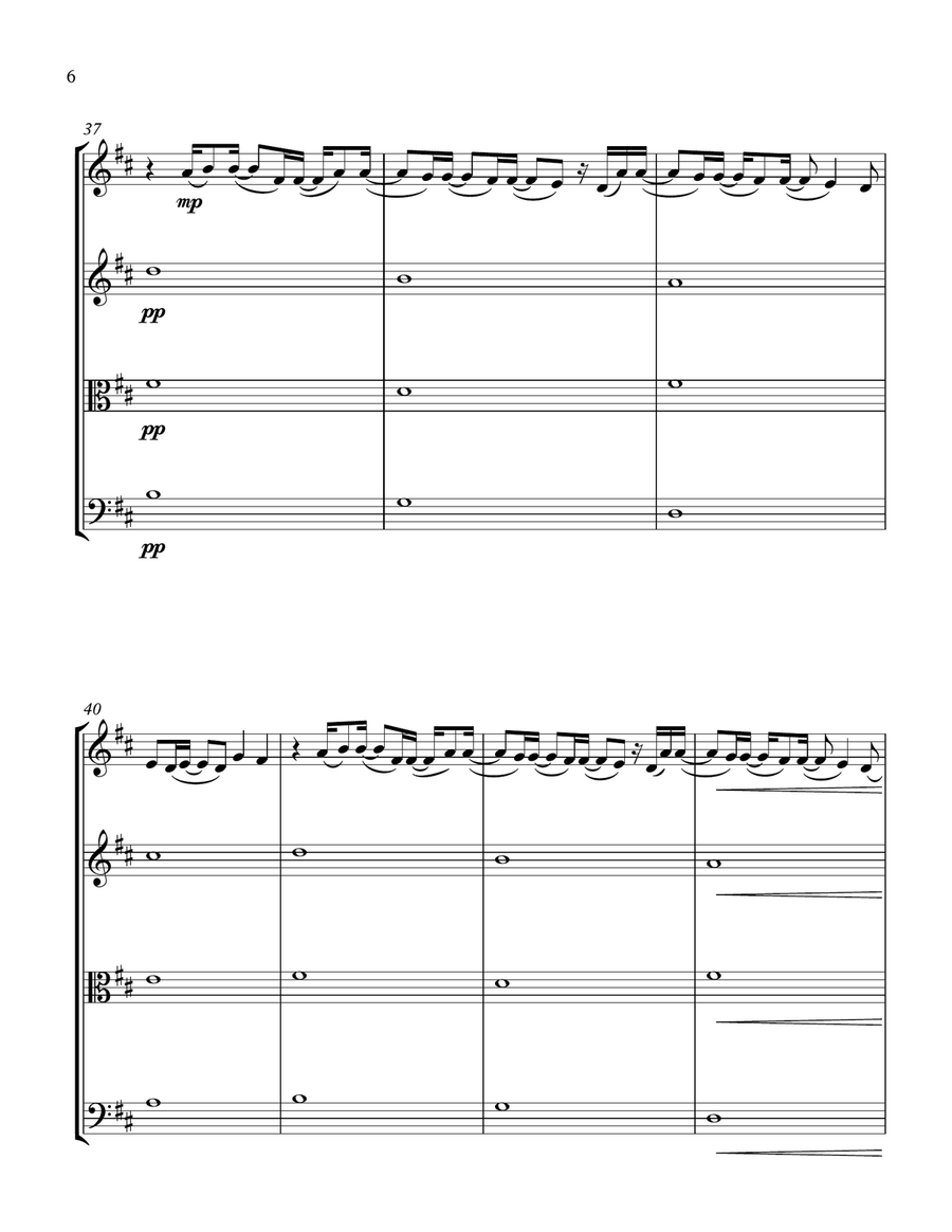 Oceans (Where Feet May Fail) String Quartet scores gallery preview page 6
