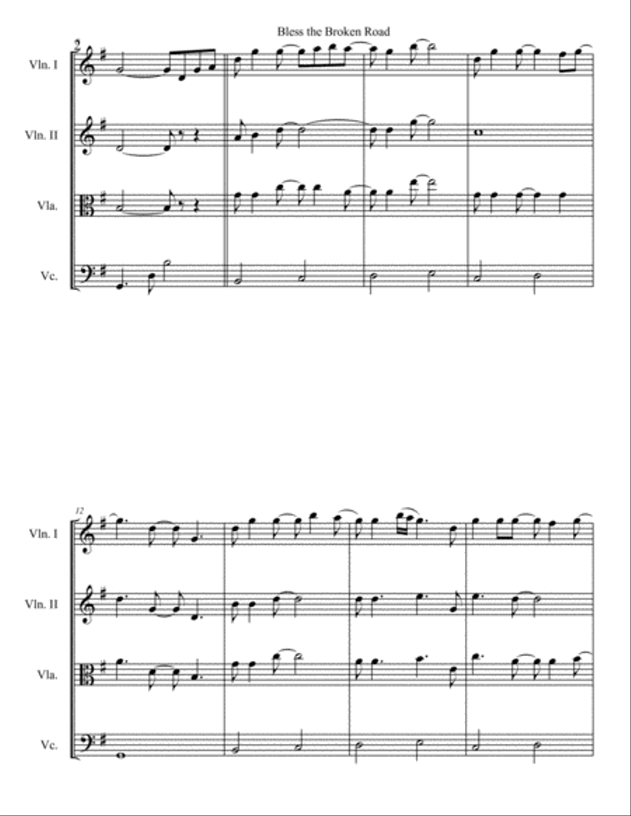 Bless The Broken Road String Quartet scores gallery preview page 2