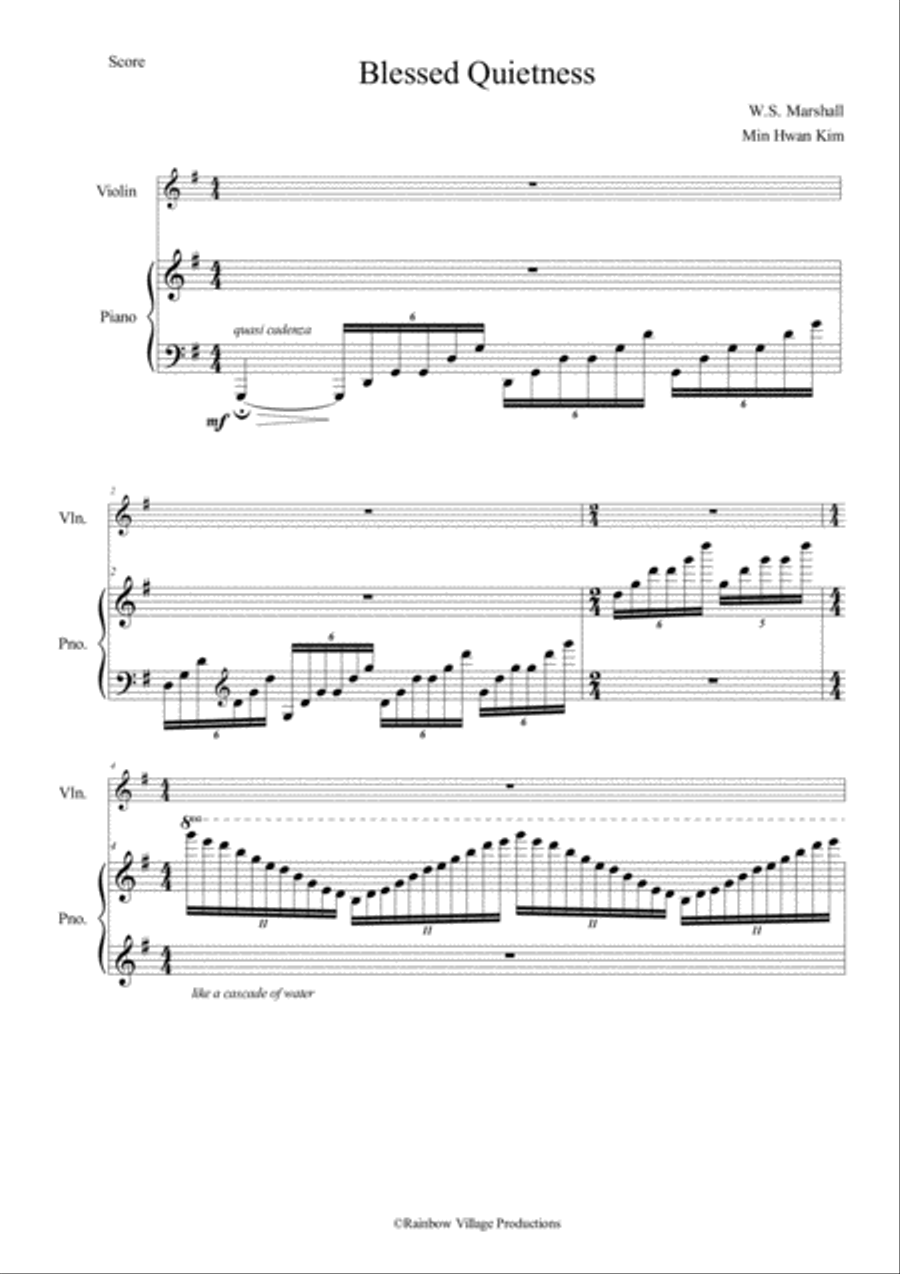 Blessed Quietness (Violin and Piano) Violin Solo scores gallery preview page 1