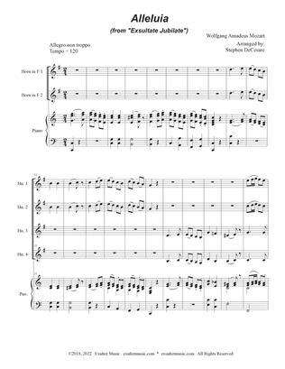 Book cover for Alleluia (from "Exsultate, Jubilate") (French Horn Quartet and Piano)