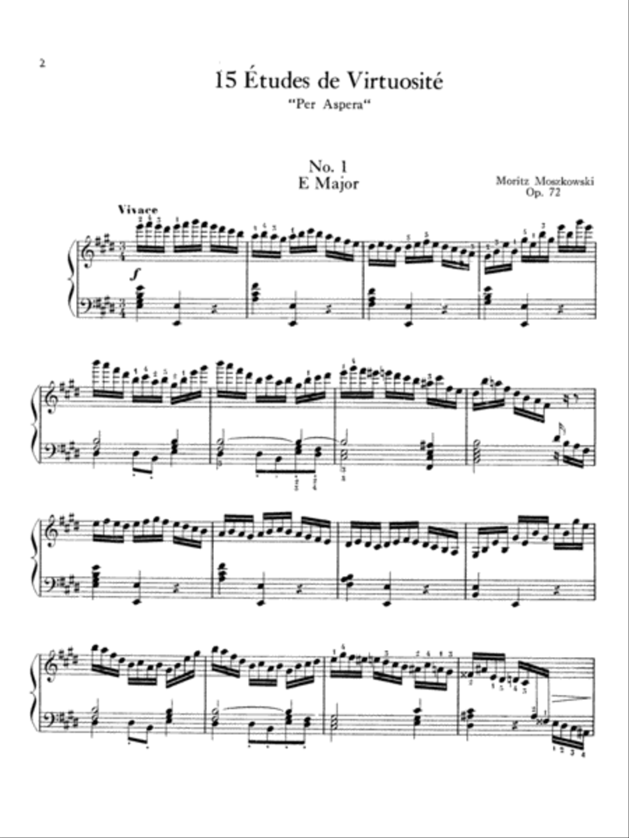 Moszkowski: Fifteen Études de Virtuosité, Op. 72 Piano Solo scores gallery preview page 1