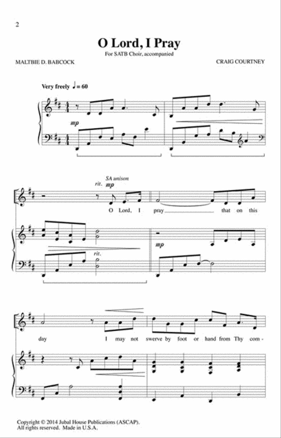 O Lord, I Pray 4-Part scores gallery preview page 2