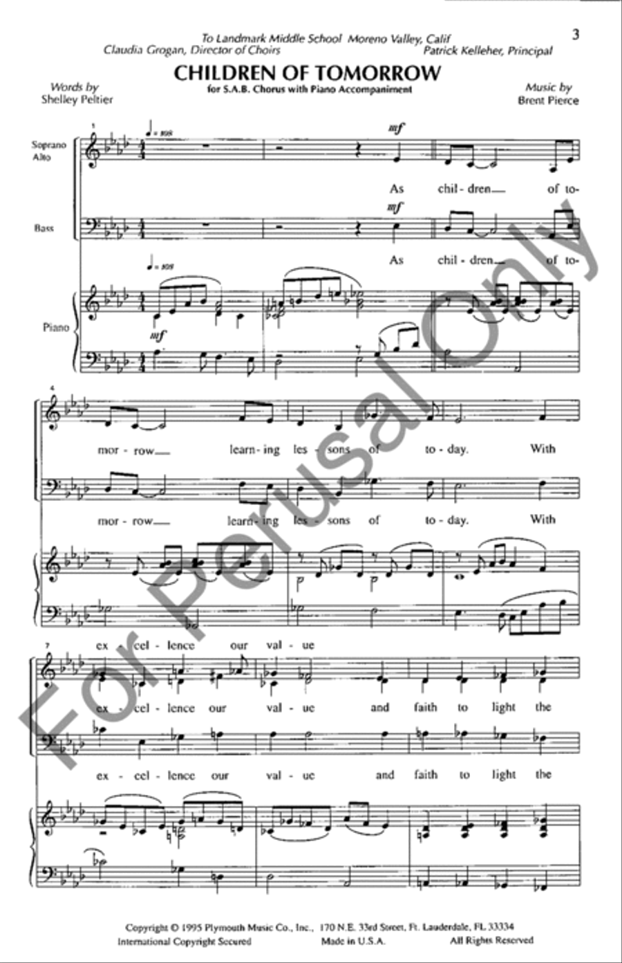 Children Of Tomorrow 3-Part scores gallery preview page 2