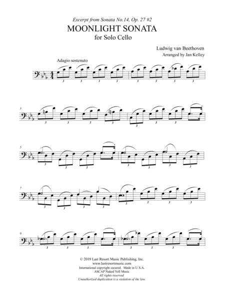 Moonlight Sonata - for Solo Cello