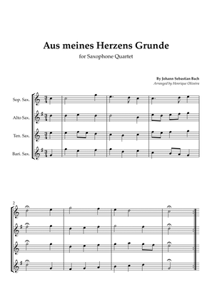 Bach's Choral - "Aus meines Herzens Grunde" (Saxophone Quartet)