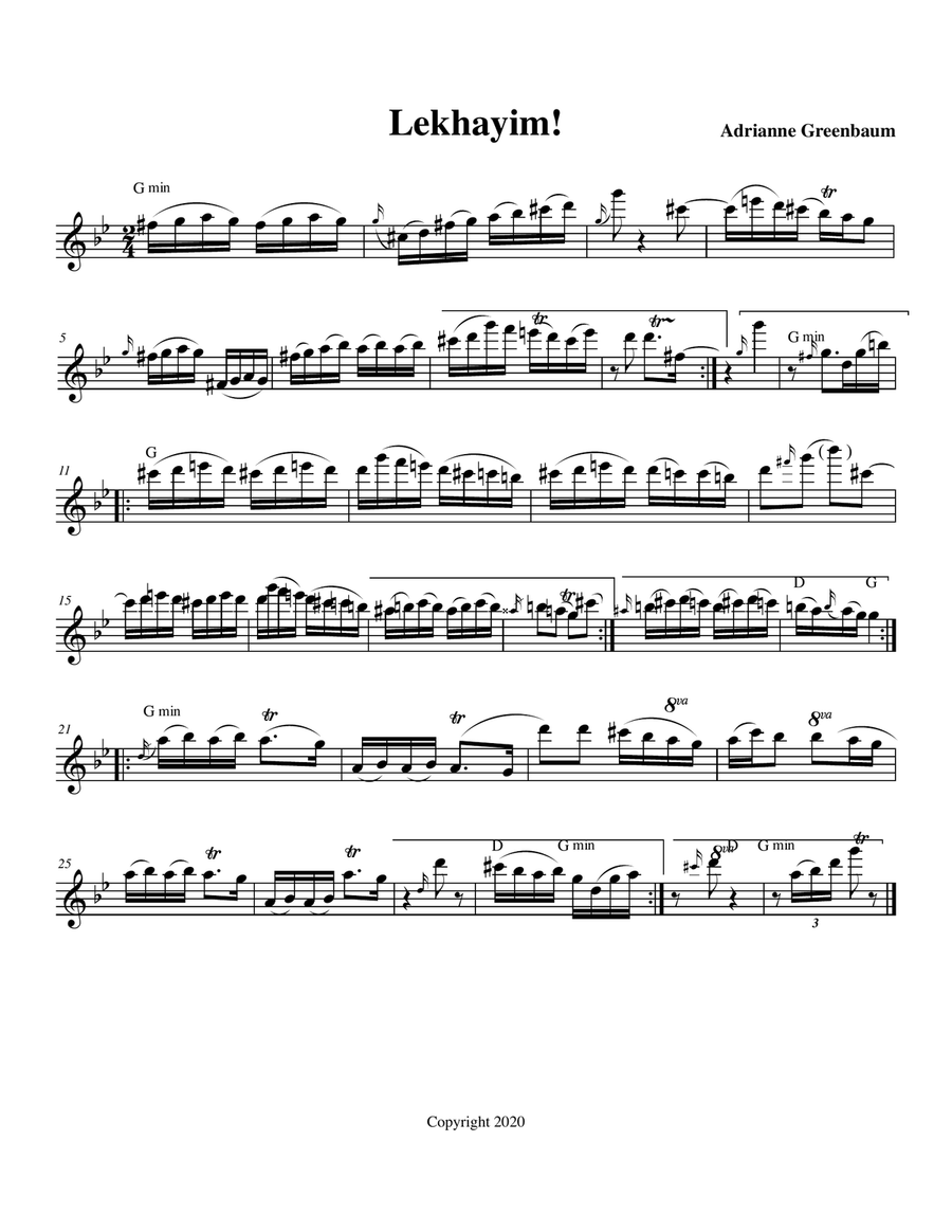 Lekhayim Piano scores gallery preview page 1