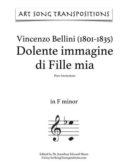 BELLINI: Dolente immagine di Fille mia (transposed to F minor)