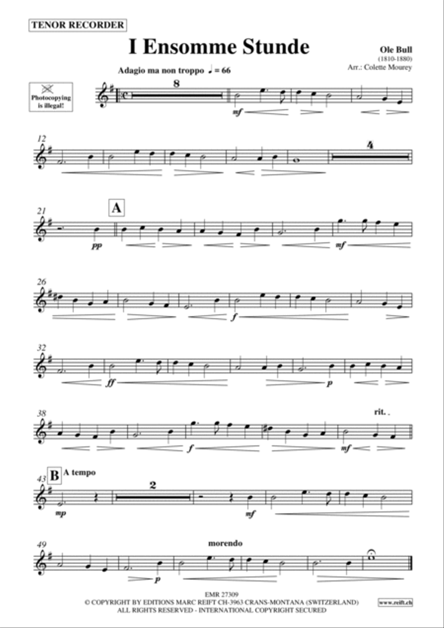 I Ensomme Stunde Tenor Recorder scores gallery preview page 2