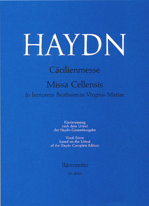 Book cover for Missa Cellensis in honorem Beatissimae Virginis Mariae Hob.XXII:5 'Cecilia Mass'