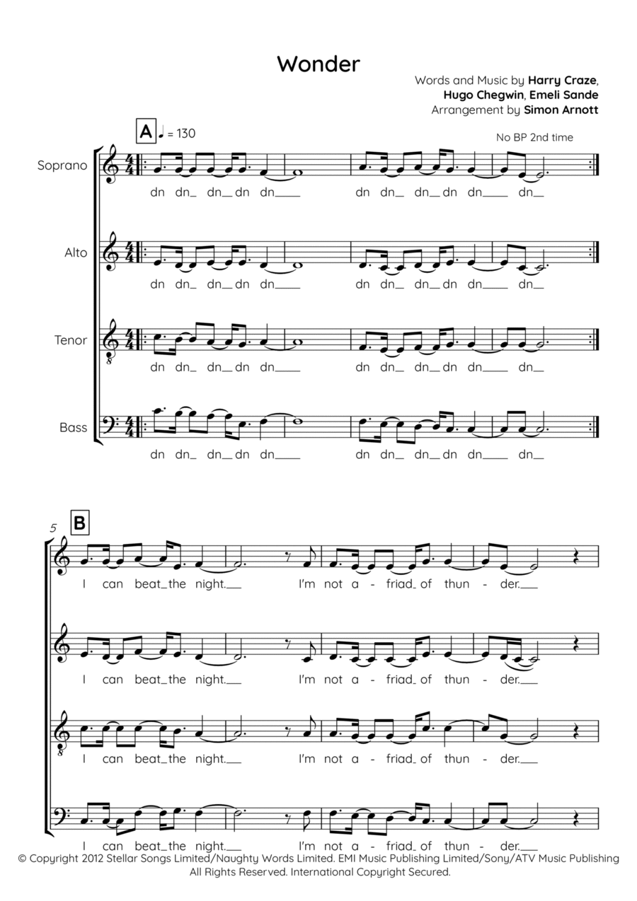 Wonder 4-Part scores gallery preview page 1