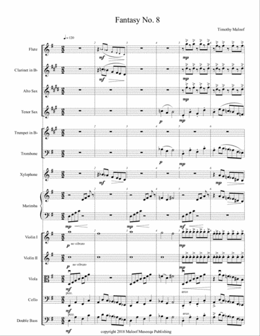 Fantasy No. 8 Full Orchestra scores gallery preview page 1