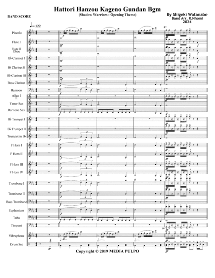 Hattori Hanzou Kageno Gundan Bgm Concert Band scores gallery preview page 3