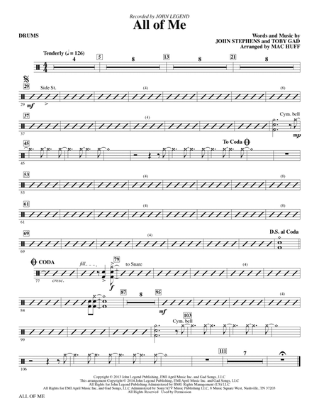 All of Me (arr. Mac Huff) - Drums