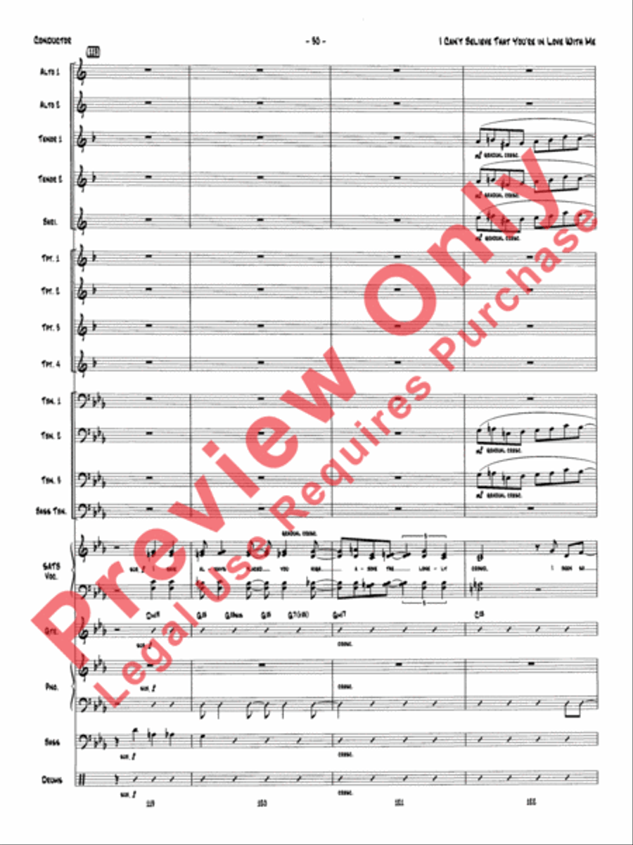 I Can't Believe That You're in Love with Me (score only) Jazz Ensemble scores gallery preview page 33