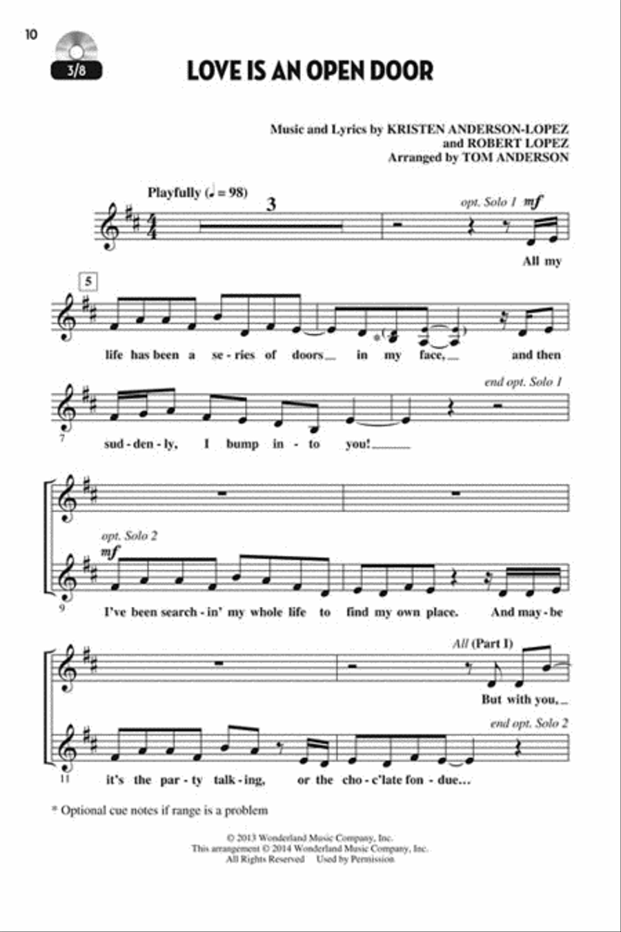 Let's All Sing Songs from Frozen Choir scores gallery preview page 7