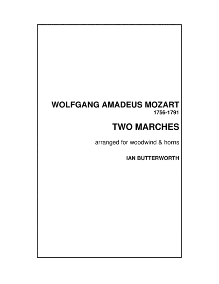 MOZART Two Marches for woodwind & horns image number null