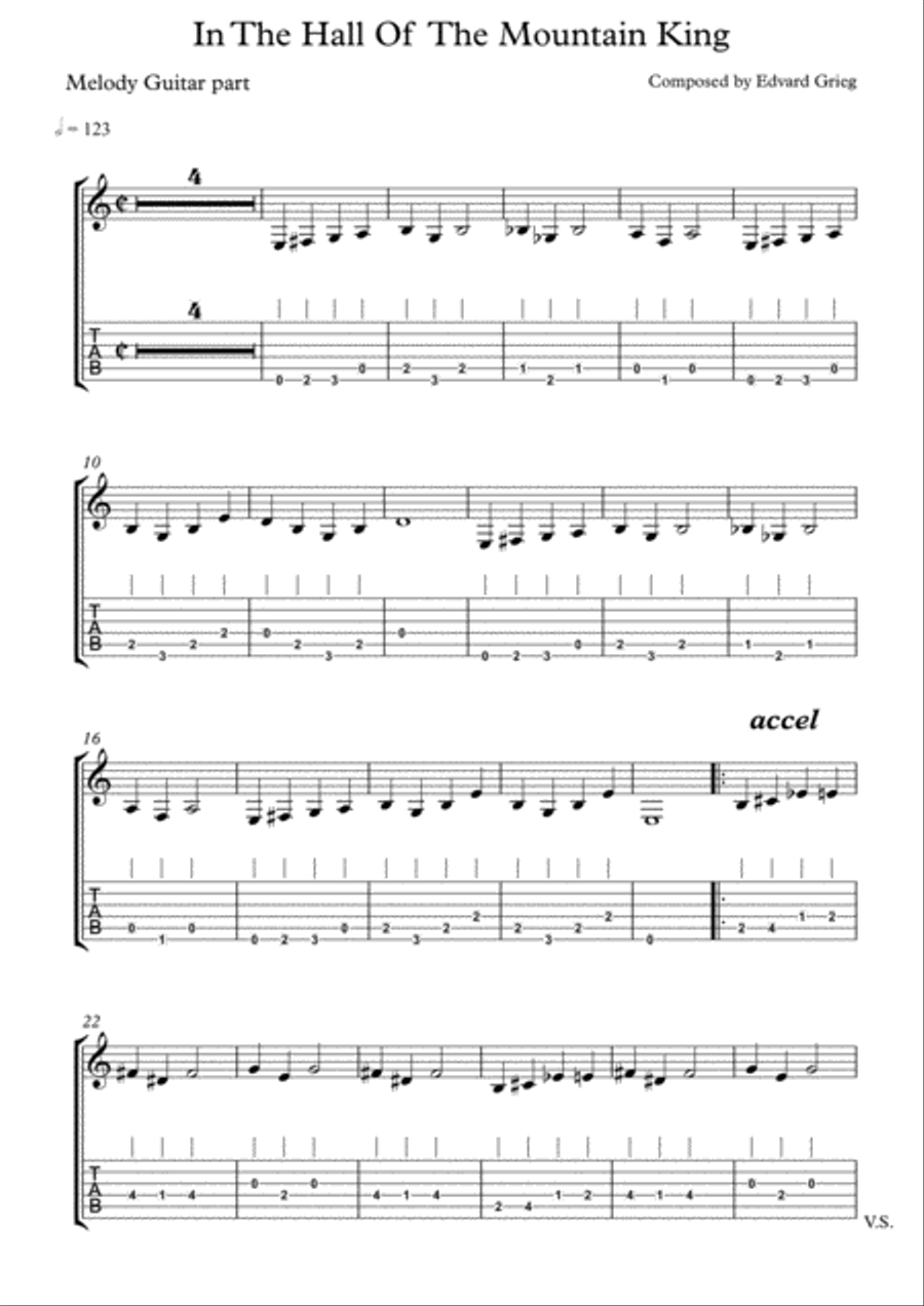 In The Hall Of The Mountain King In The Hall Of The Mountain King Acoustic Guitar scores gallery preview page 1