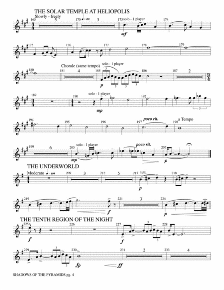 Shadows of the Pyramids: 1st B-flat Trumpet Concert Band scores gallery preview page 4