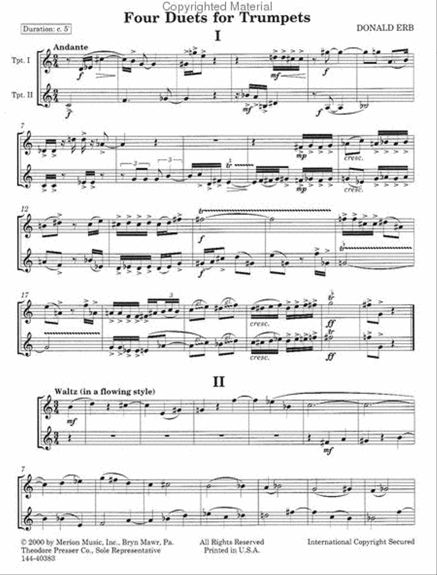 Four Duets Four Duets Chamber Music scores gallery preview page 2