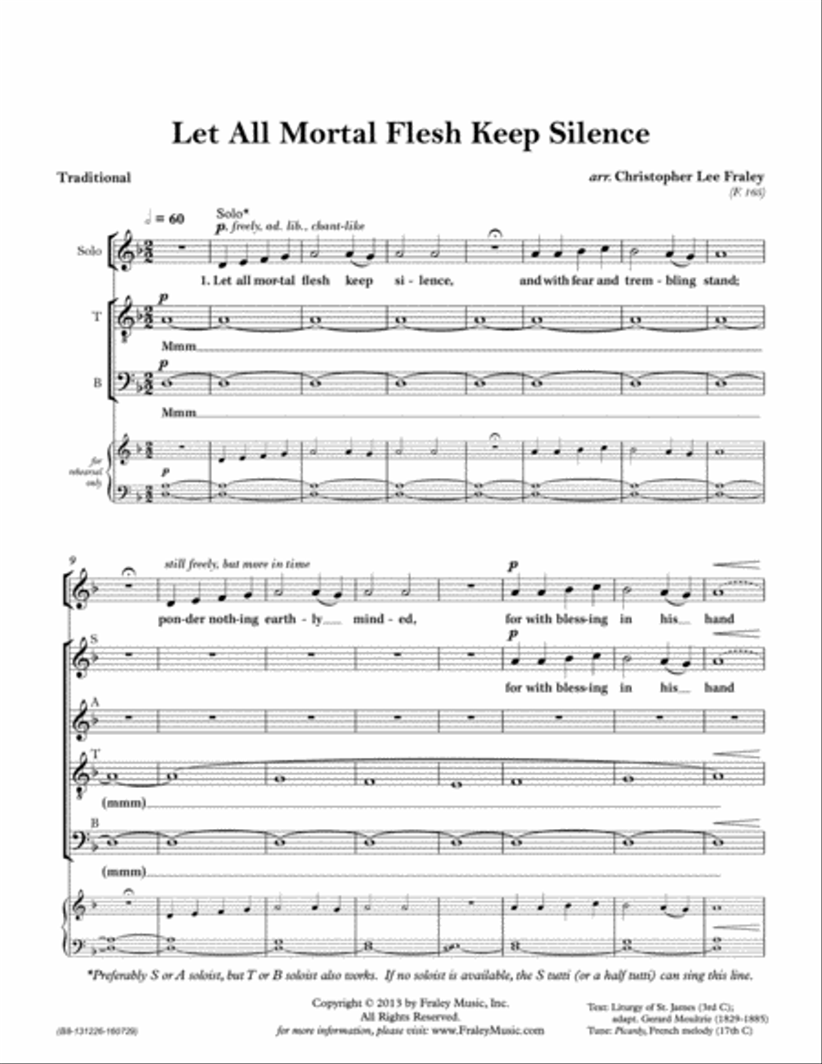 Let All Mortal Flesh Keep Silence 4-Part scores gallery preview page 3