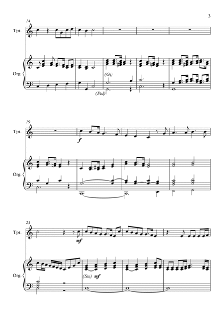 Joy To The World, for Trumpet and Organ Trumpet Solo scores gallery preview page 3