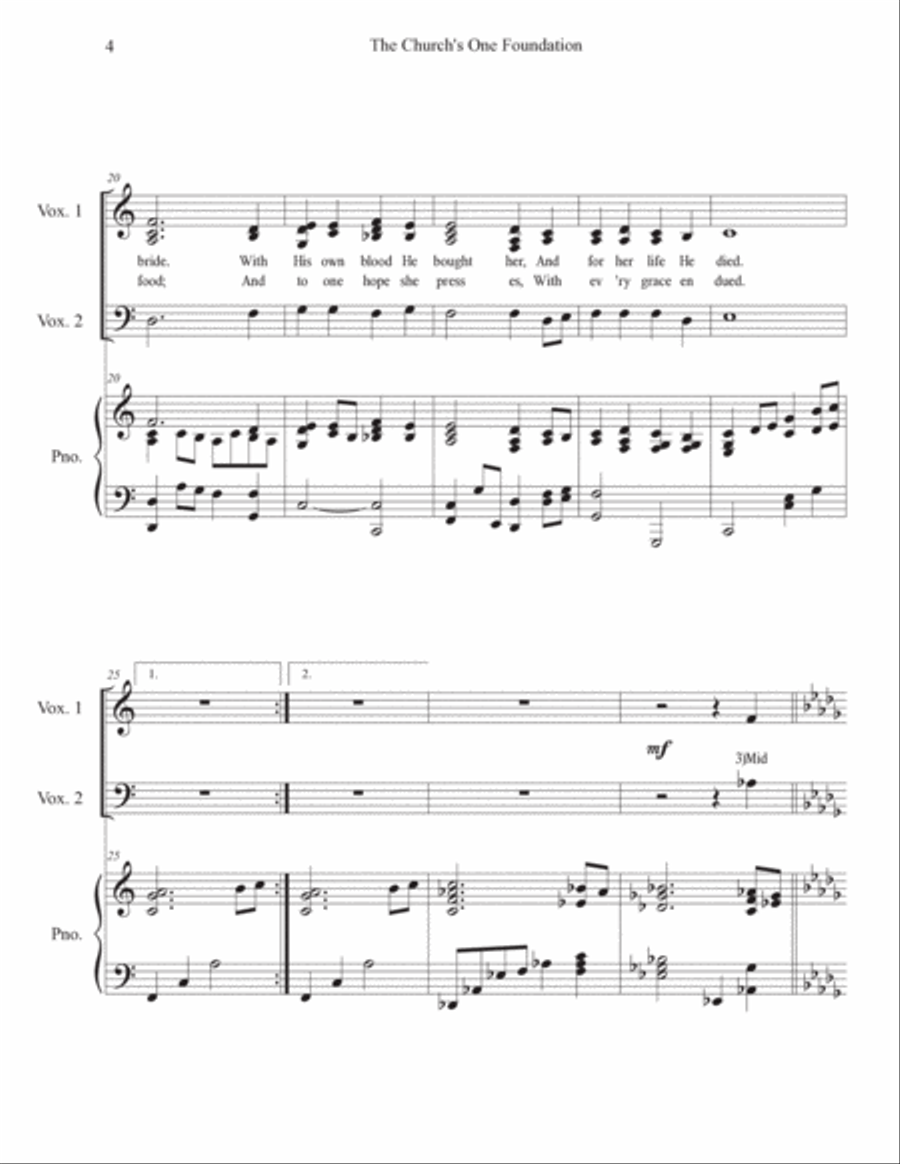The Church's One Foundation SAB Choir (SSA) SSA scores gallery preview page 4
