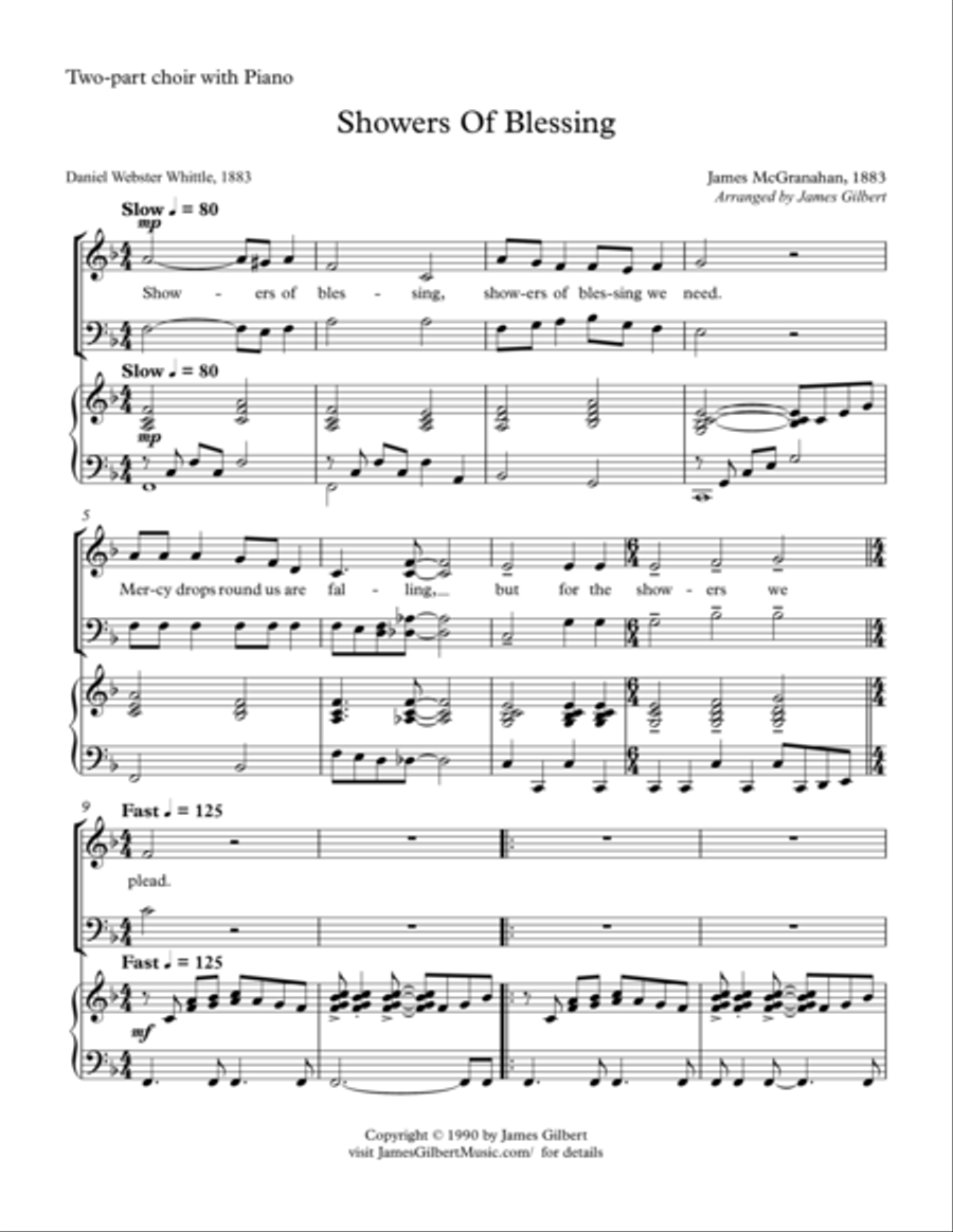 Showers Of Blessing 2-Part scores gallery preview page 1
