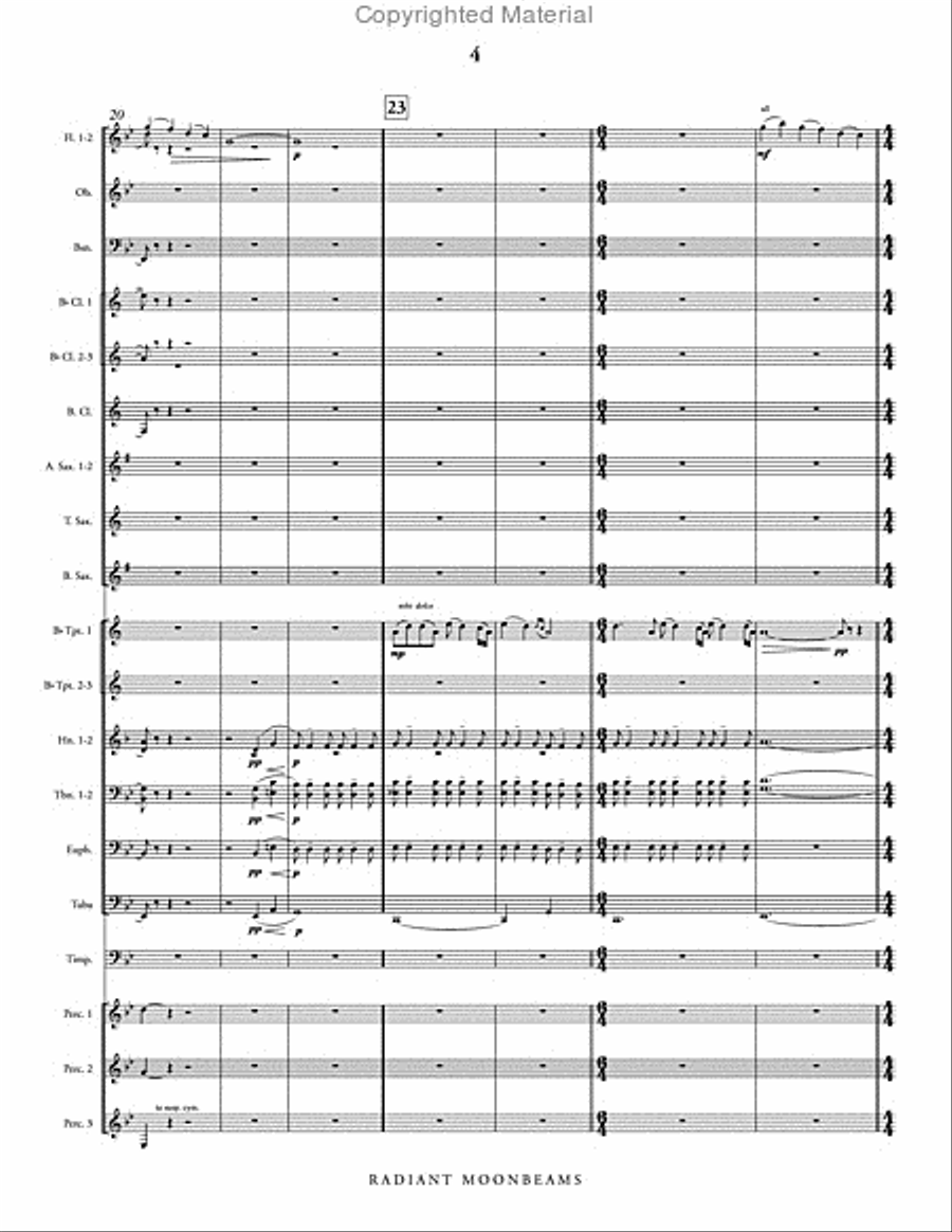 Radiant Moonbeams Concert Band scores gallery preview page 5