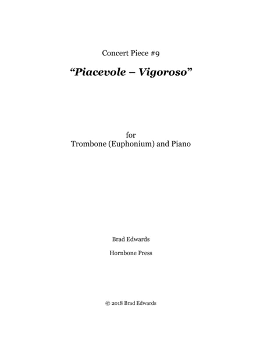 Concert Piece #9: Piacevole – Vigoroso Trombone Solo scores gallery preview page 1