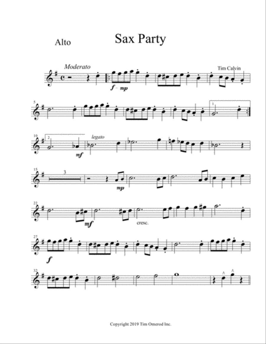 Sax Party Alto Saxophone scores gallery preview page 1