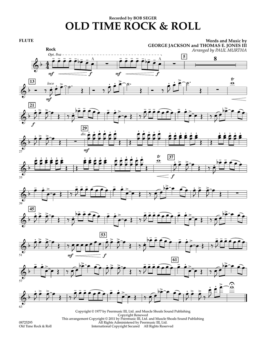 Old Time Rock & Roll - Flute Concert Band scores gallery preview page 1