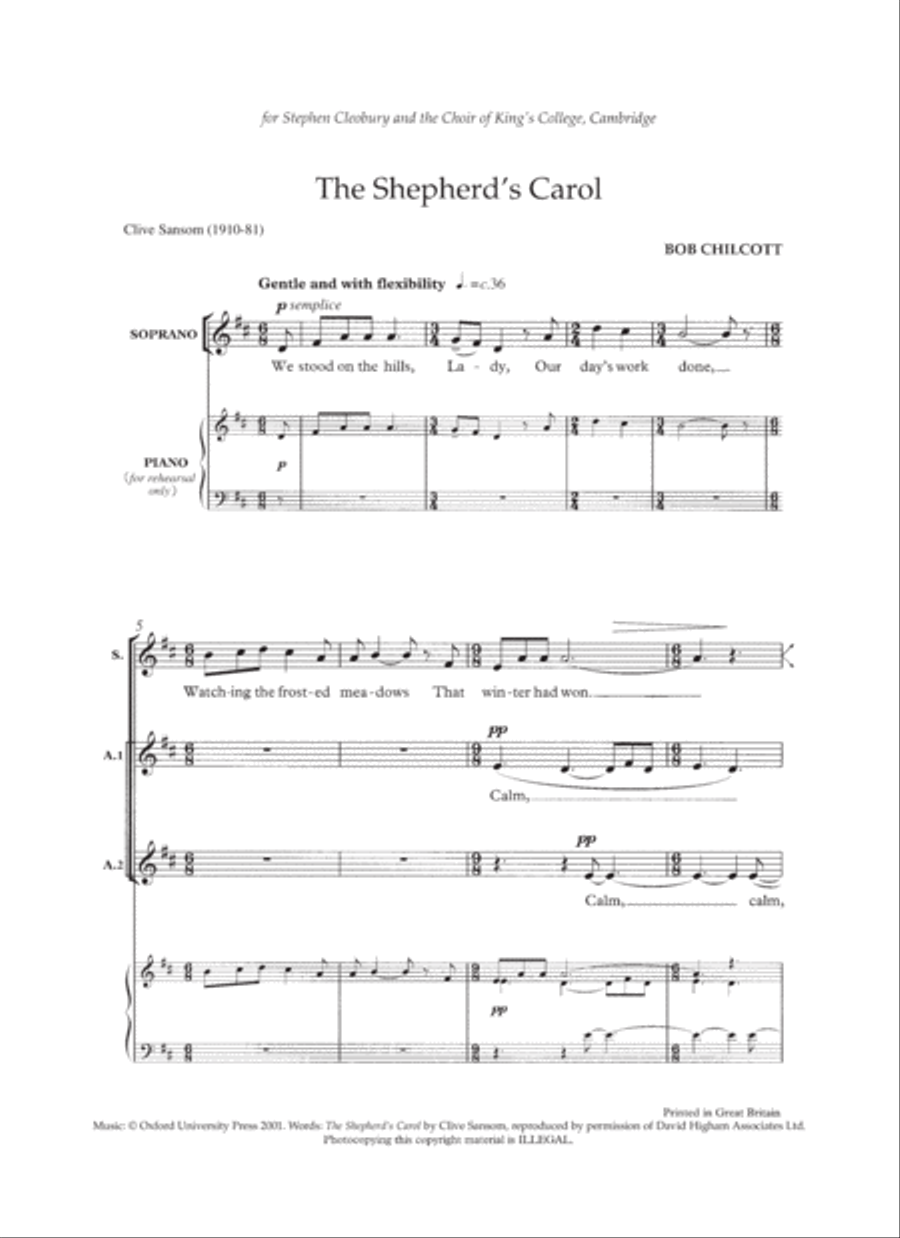 The Shepherd's Carol 4-Part scores gallery preview page 2