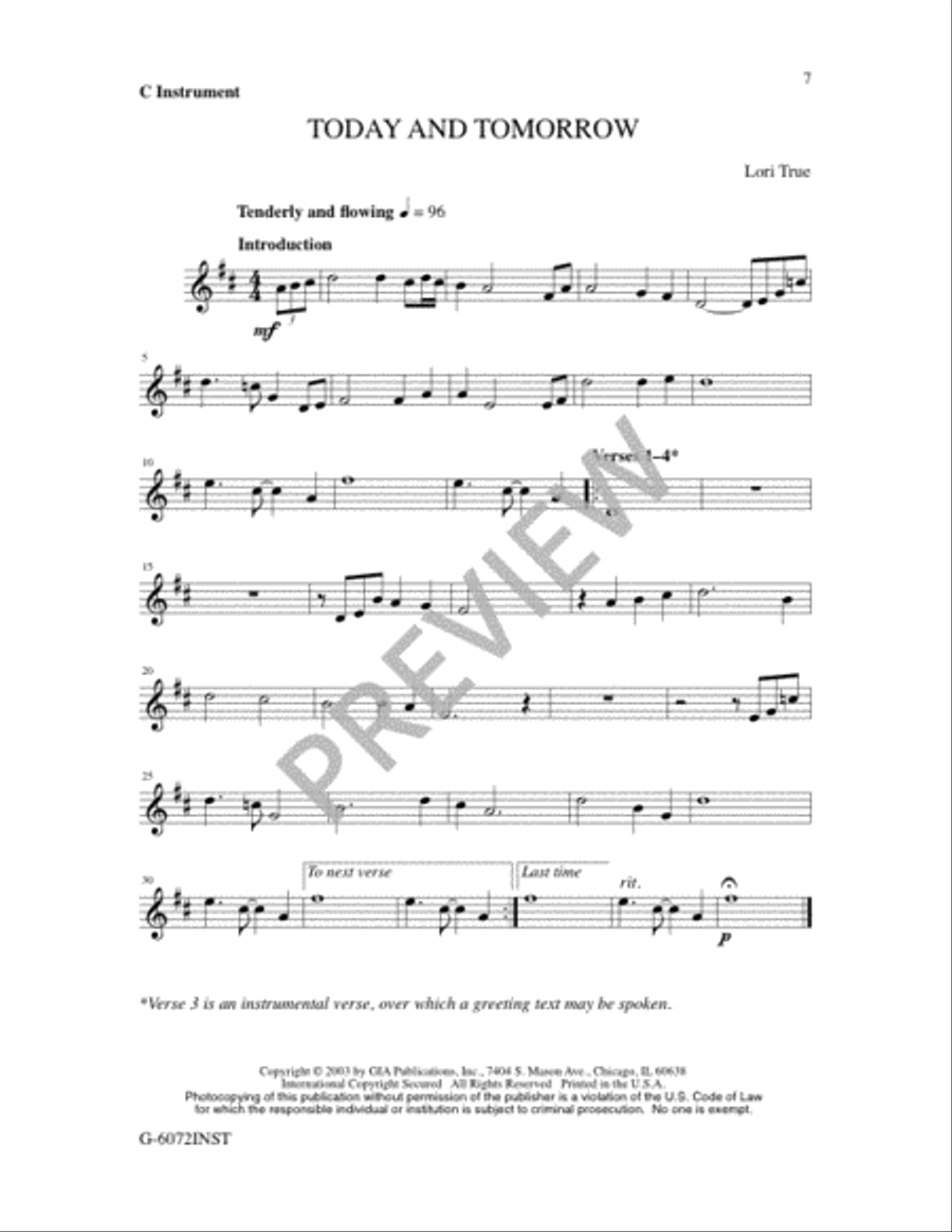 Today and Tomorrow Today and Tomorrow Unison Choir scores gallery preview page 7