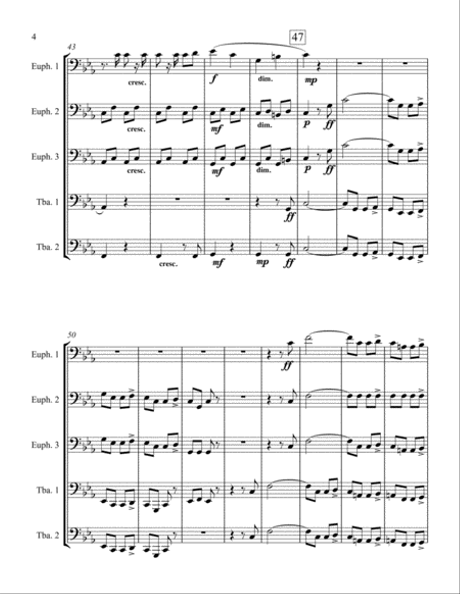 Serenade for String Orchestra Movement 5 for Three Euphoniums and Two Tubas String Orchestra scores gallery preview page 4