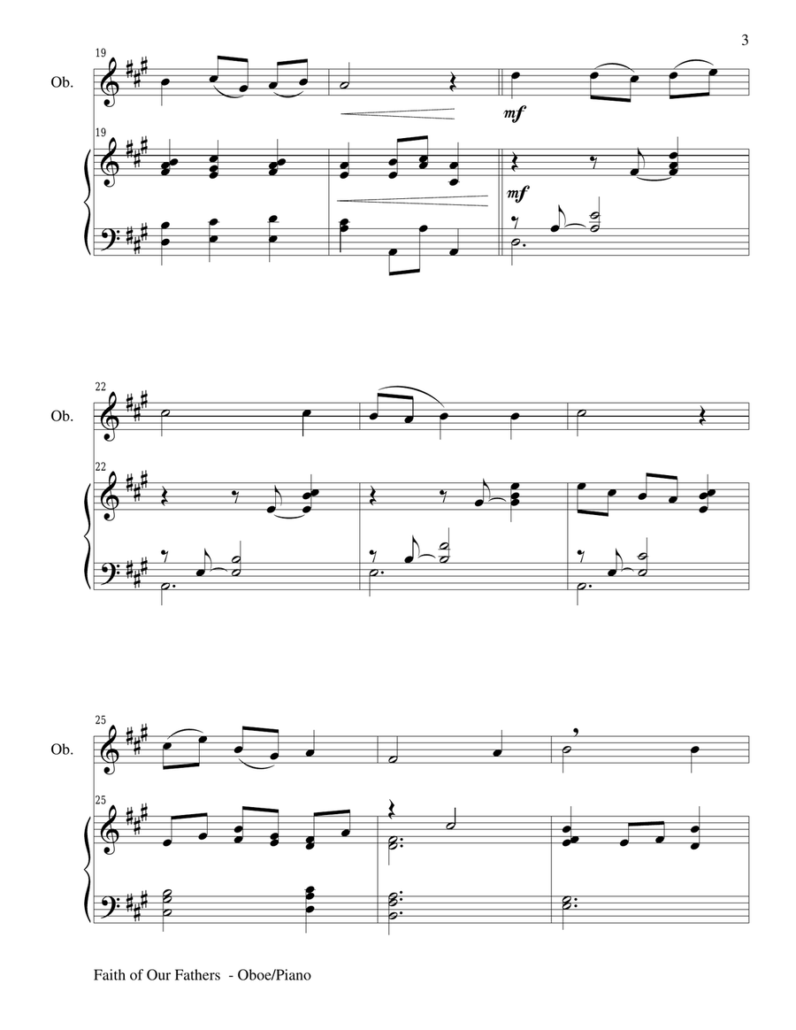 FAITH OF OUR FATHERS (Duet – Oboe and Piano/Score and Parts) Woodwind Duet scores gallery preview page 3