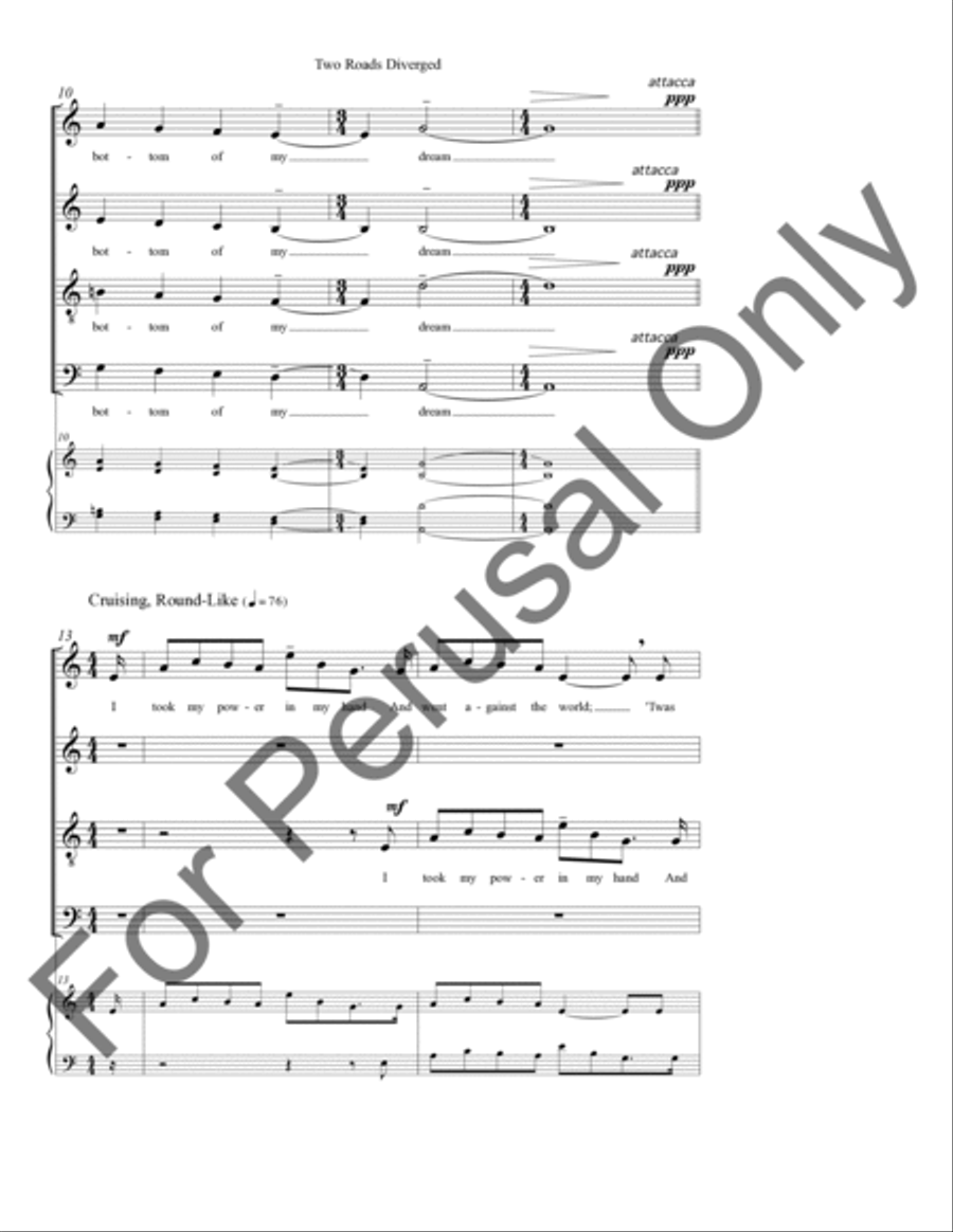 Two Roads Diverged 4-Part scores gallery preview page 4