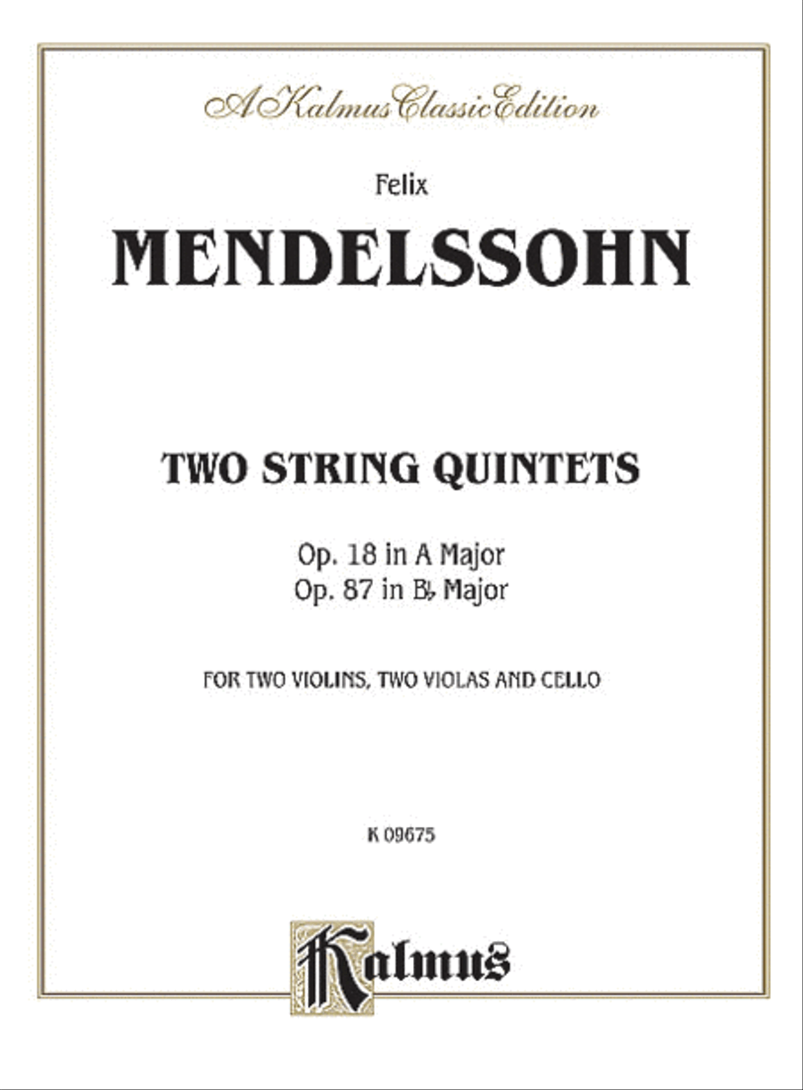 Quintets, Op. 18 (A Major) & Op. 87 (Bb Major) Small Ensemble scores gallery preview page 1