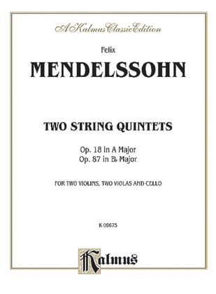 Book cover for Quintets, Op. 18 (A Major) & Op. 87 (Bb Major)