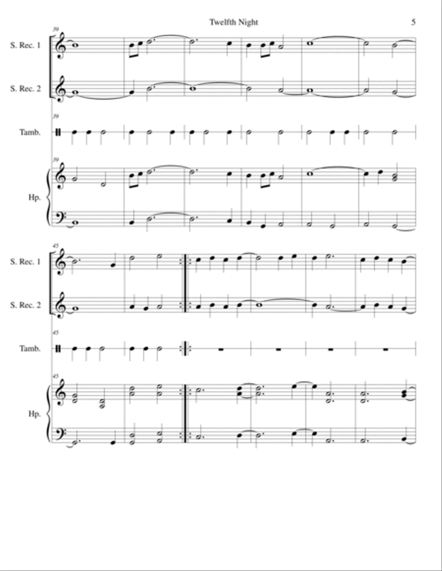Twelfth Night- a Winter Memory Small Ensemble scores gallery preview page 5