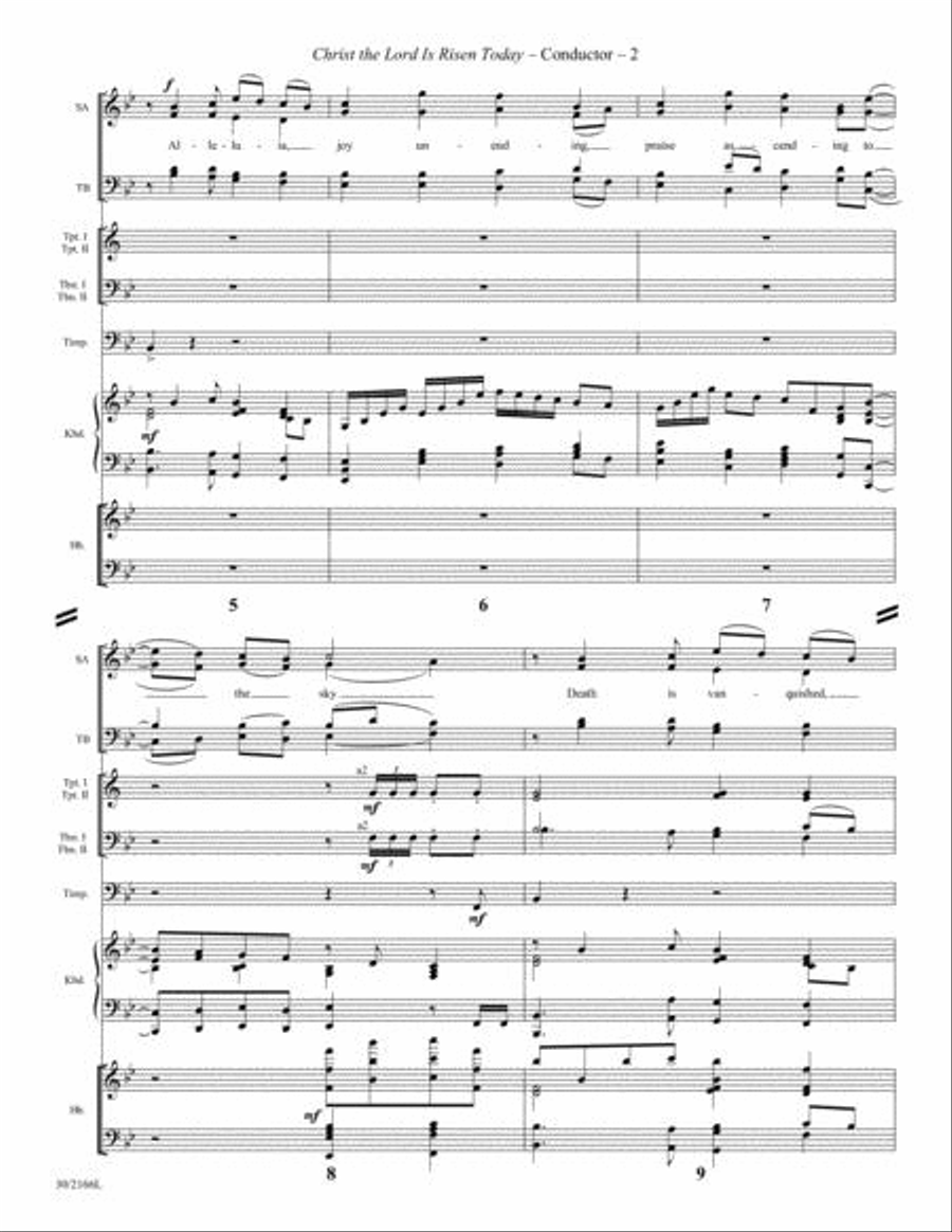 Christ the Lord Is Risen Today - Brass and Timpani Score/Parts Choir scores gallery preview page 3