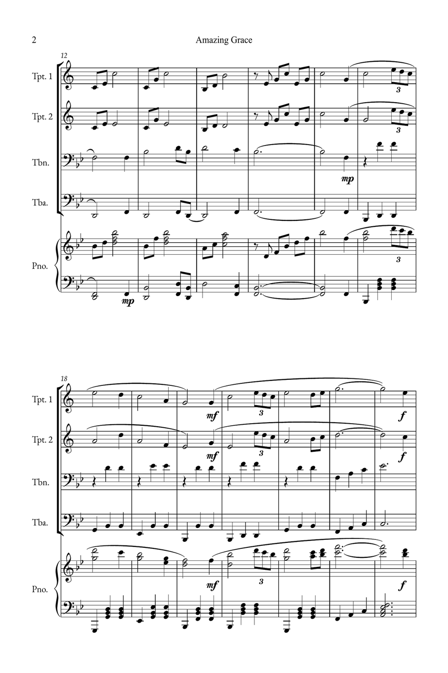 Amazing Grace Small Ensemble scores gallery preview page 2