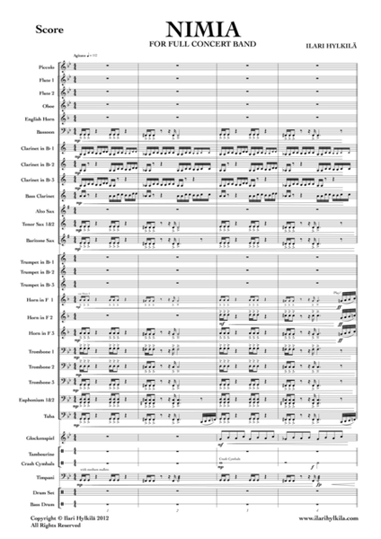 Nimia (Score and parts for Concert Band) image number null